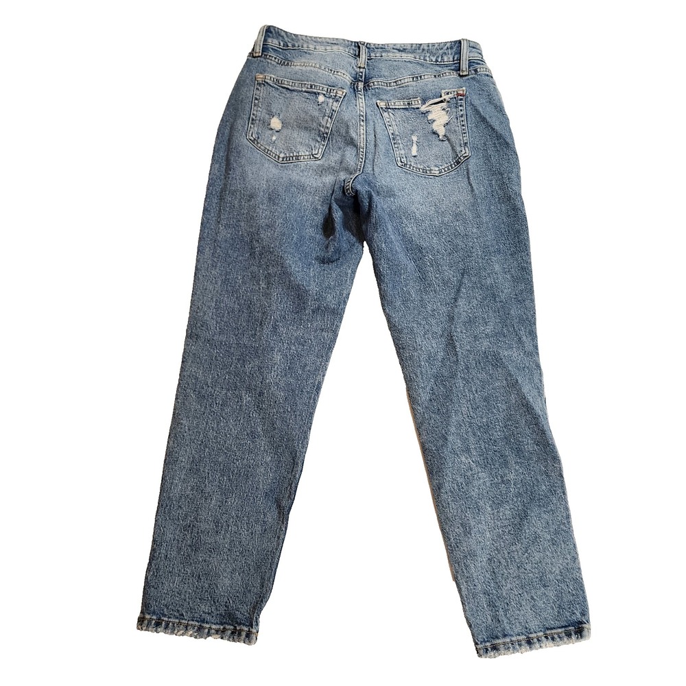 Edgely 90's High Rise Taper Studded Distressed Womens 10 Short Jeans - Picture 11 of 11